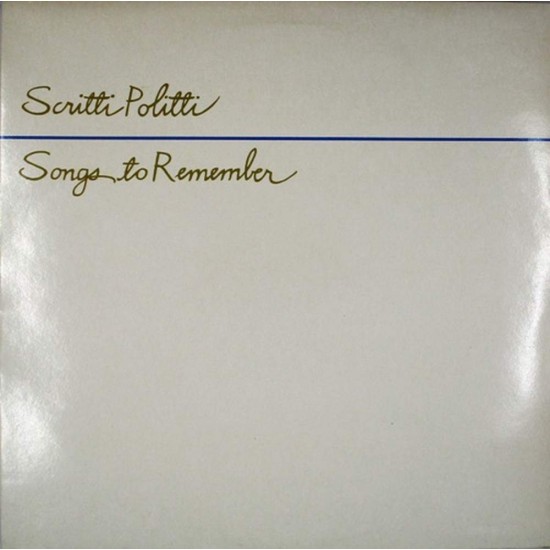 Пластинка Scritti Politti Songs To Remember